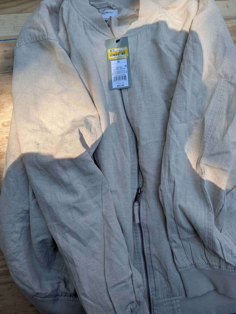 Goodfellow & Co Bomber Jacket Size XL Tan Full Zip
